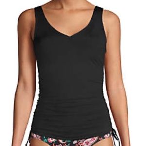 Lands End Adjustable V-Neck Underwire Swimsuit Tankini Top Size 12 Long